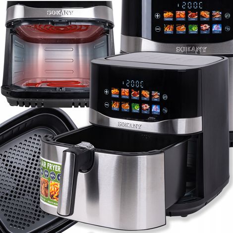 Fettfreie Heißluftfritteuse 2200W Groß 10L 10 Programme