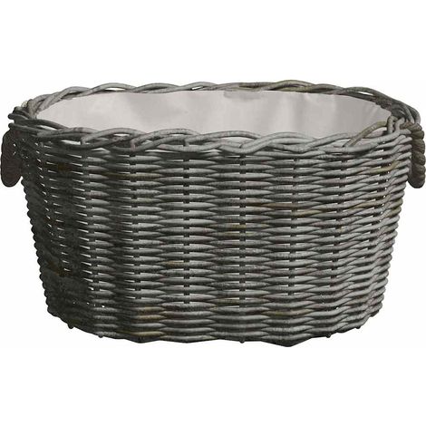 vidaXL Cesta de leña asas de transporte sauce natural gris 59x42x28 cm (1/2)