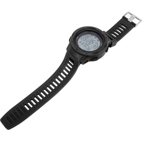 Montre chronographe numérique de sport pour homme, bracelet en caoutchouc, étanche, idéale pour les activités de plein air, noire (1/5)