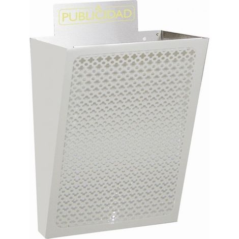 Arregui E2304 Cestino pubblicitario in acciaio, 7,5 l, corpo e griglia di colore bianco