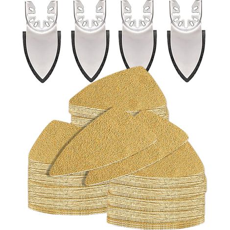 124-teiliges Multitool-Fingerschleifset, kompatibel mit Einhell- und Ryobi-Delta-Schleifmaschinen mit verschiedenen Körnungen, ideal für enge Stellen oder Kurven, Holz, Metall, Schleifen und Polieren (1/5)