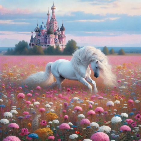 Papier peint panoramique Enfants - Licorne - 195 cm x 195 cm (1/2)