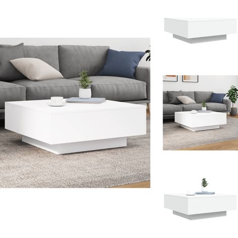 Table basse blanc 80x80x31 cm bois d'ingénierie - Table Basse - Meuble Salon - Table D'appoint - Design Moderne - Bois D'ingénierie (1/5)