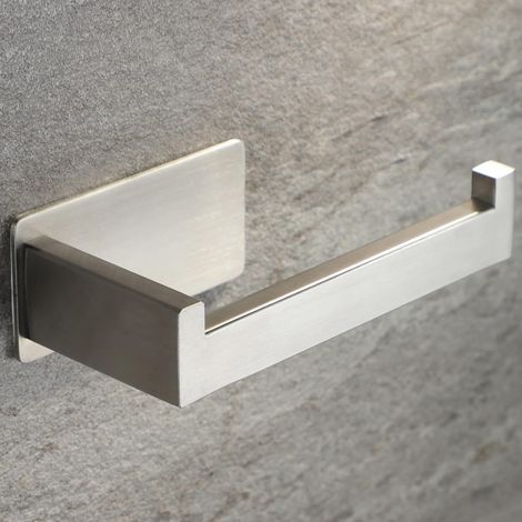 Porte papier toilette en acier inoxydable sans perçage pour salle de bain support de rouleau mural élégant et robuste (1/5)