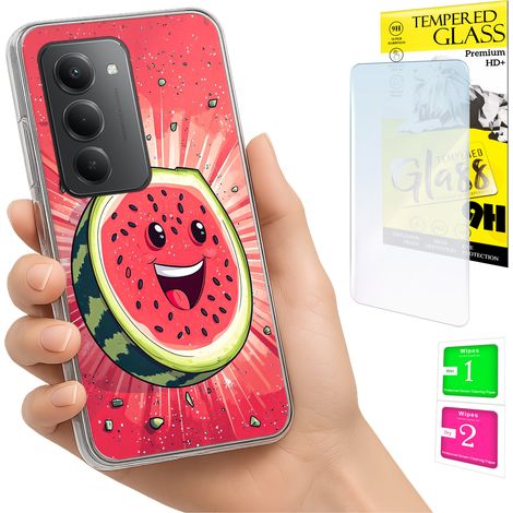 Custodia per Xiaomi Redmi 15 4G / 5G 169mm Cover posteriore Anguria + vetro (1/5)