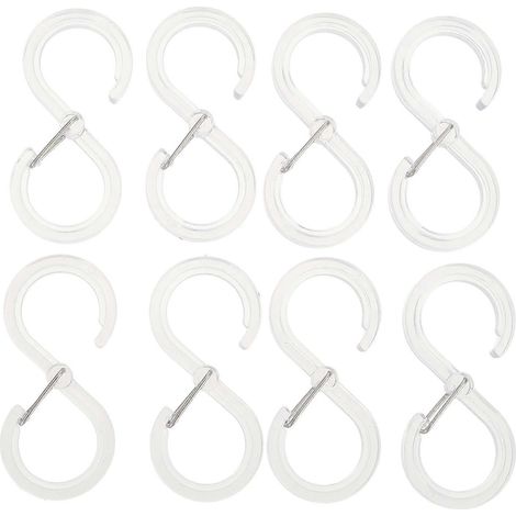 8 crochets en S en plastique (crochets en PP), adaptés aux housses à vêtements. (1/5)