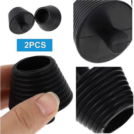 Lot de 2 bouchons d'évier universels en silicone (noirs) (1/5)
