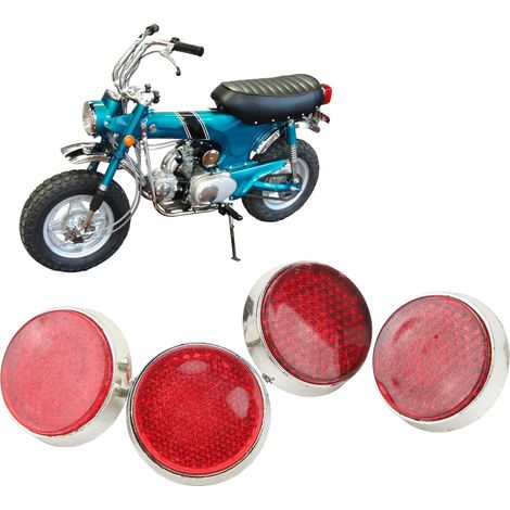 Vier runde M6 42mm Sicherheitsreflektoren/Leuchten zu verkaufen, geeignet für Motorräder, Quads, Roller, Geländefahrzeuge und Fahrräder. (1/5)