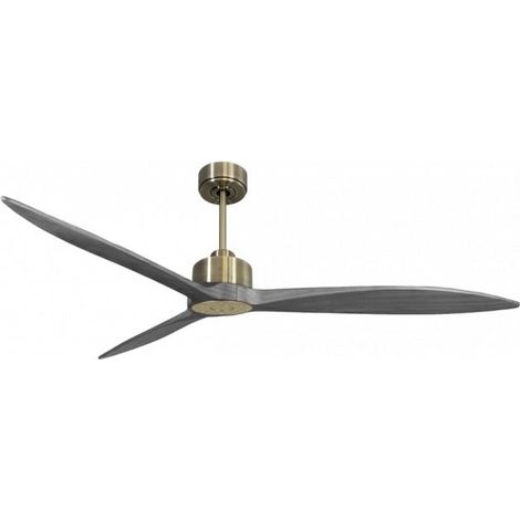 Modulo Latino III - Super destratificateur et ventilateur DC 166 cm Laiton pales bois gris idéal 30 à 60 m² (1/5)
