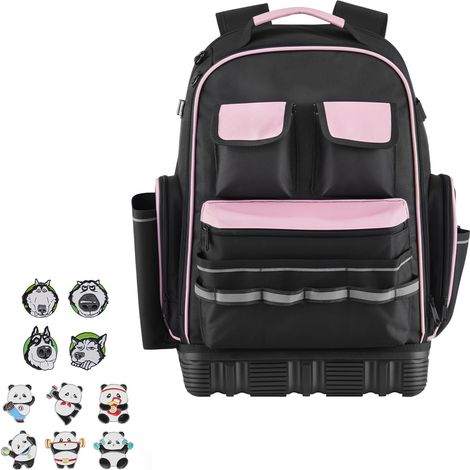 Werkzeugtasche mit 56 Fächern, robuste Aufbewahrung mit PC-Fach und geformtem Boden, ideal für Elektriker, Reparaturfachleute und HLK-Techniker. (1/5)