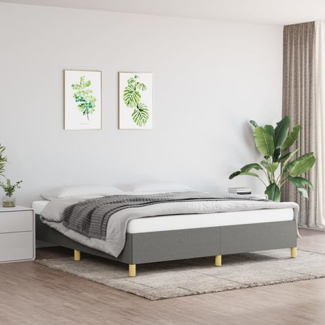 vidaXL Giroletto senza Materasso Grigio Scuro 160x200 cm Tessuto