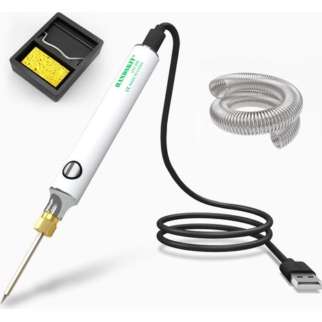 8 W 5 V Lötkolben, tragbarer Lötkolben mit einstellbarer Temperatur, elektronisches Lötset mit Dose, Mini-Ständer, ideal für Heimwerker-Reparaturen und Anfänger