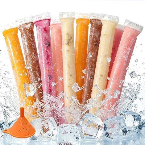 150 bolsitas para helado, yogur y zumo - Ideales para hacer helado casero (28 x 5 cm) (1/5)