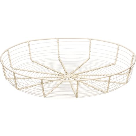 Interiors By Premier Chic Cream Wire Bread Basket, Rustic Design Wire Bread Basket For Dining Table, Durable Round Wire Basket (1/3)