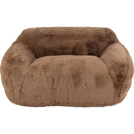 Banquette design KUTY 152cm - Luxe et douceur avec effet peluche-Marron clair (1/5)