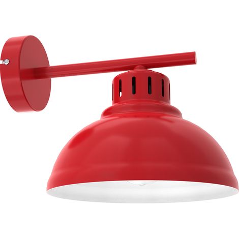 Applique industriale Sven rosso interno bianco E27 15W Luminex