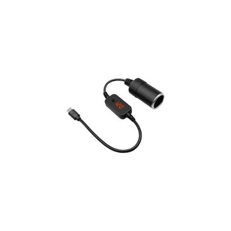 Adaptador USB C macho a encendedor de cigarrillos de 12 V, cable convertidor, voltaje ajustable 5V/9V/12V