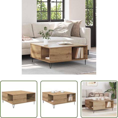 Wohnzimmer - Couchtisch Artisan-Eiche 80 x 80 x 36,5 cm Holzwerkstoff (1/5)
