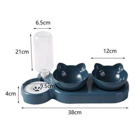 Gamelle pour chat automatique bleue, distributeur de nourriture programmable avec minuteur, idéale pour repas réguliers (1/5)