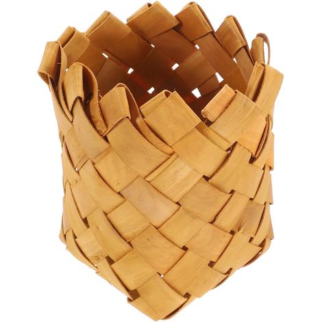 Cesta multifuncional tejida para guardar cubiertos y como organizador de escritorio, pequeño y resistente organizador de mesa para la cocina y la decoración del hogar. (1/4)