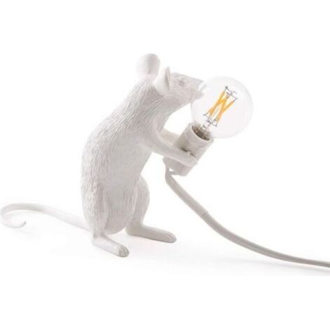 Lampe souris moderne en résine, lampe de bureau créative, lampe de chevet, cadeau décoratif, LED, pour chambre à coucher, bureau (debout) (1/3)
