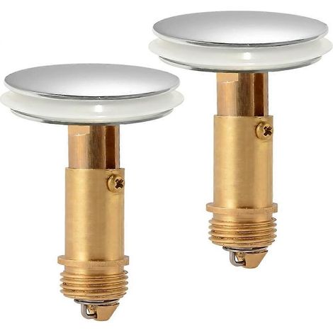 Bouchon de lavabo escamotable de 38 mm, bouchon de vidange en laiton pour lavabo de salle de bain (lot de 2) (1/5)