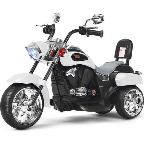 COSTWAY 6V Moto Elettriche per Bambini, Moto Cavalcabile Marcia Avanti e Indietro, Portanza di Peso 30kg (Bianco) (1/5)
