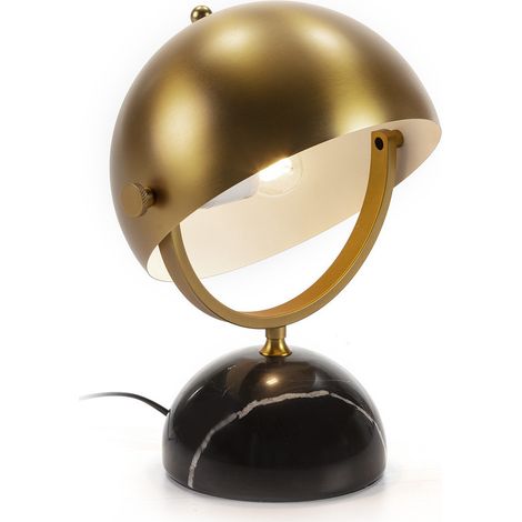 Lampe de table métal doré et pied marbre noir Rangeo (1/3)