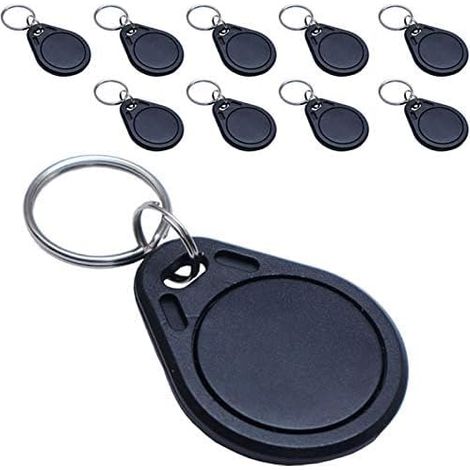 Lot de 10 porte-clés RFID NFC NTAG215 - Étiquettes de proximité - Carte d'identification NFC - 13,56 MHz - Contrôleur d'accès en matériau ABS - Convient pour le contrôle d'accès de porte (1/5)
