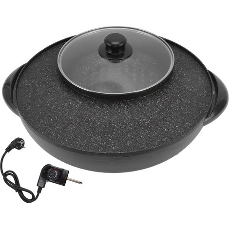 Grille électrique antiadhésive 5 températures, poêle multifonction barbecue combo pour maison, bouillir frire, 220V prise UE (1/5)