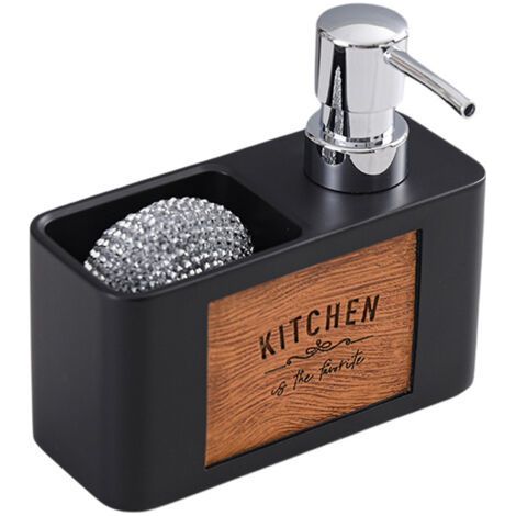 Liquid Soap Dispenser for Kitchen, Black, 14 x 6 x 13.5 cm, 1 Piece Dishwashing Liquid Dispenser for Sink, Bathroom (1/5)