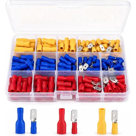 150pcs Crimp Electrical Terminals Insulated Connectors 0.5-6mm² (1/5)