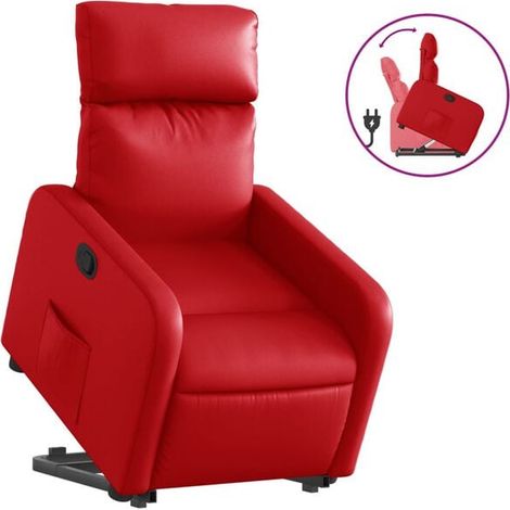 Fauteuil inclinable en similicuir rouge (1/5)