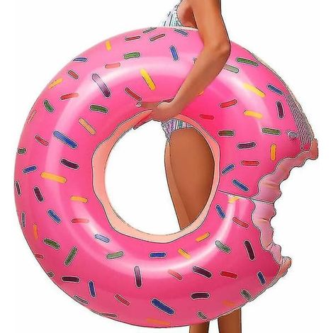 Bouée gonflable en forme de donut pour adultes, à utiliser à la piscine et à la plage en été un accessoire flottant conçu pour les activités nautiques récréatives.-AquaForge (1/4)