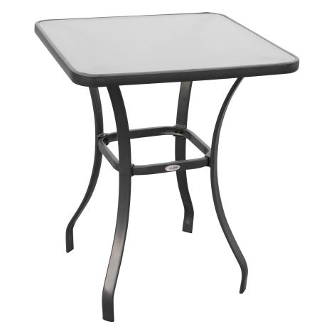 Table de jardin, Table de jardin quadrada em verre, résistant aux intempéries, avec 68, 5 x 68, 5 cm, idéal pour balcon, terraciers, etc., meuble extérieur, design moderne (1/5)