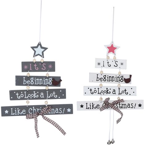 Adorno De Madera - Adorno Navideño Para Árbol - Decoración Festiva Para Pared Y Puerta - 1 Unidad (1/5)