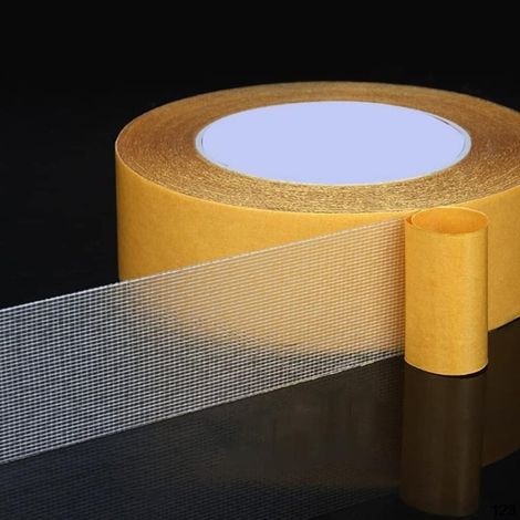 TrAdE Shop Traesio - Nastro Adesivo In Fibra Di Vetro A Doppia Facciata Forte Fissaggio Tappeto Pelle 10mtx5cm - (1/5)