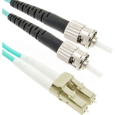 BeMatik - Cable de fibra óptica OM4 multimodo MMF duplex 50µm/125µm LC-ST de 5m