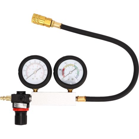 Kit de test d'étanchéité des cylindres, ensemble de manomètres de test de compression moteur pour moteur à essence avec bougies d'allumage de 14 mm, 12 mm et 10 mm (1/5)