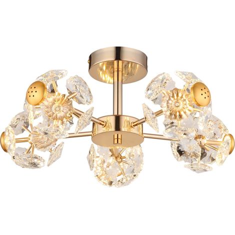 Globo - plafoniera - FLORIELLA - oro - vetro - Ø 50cm - LED -