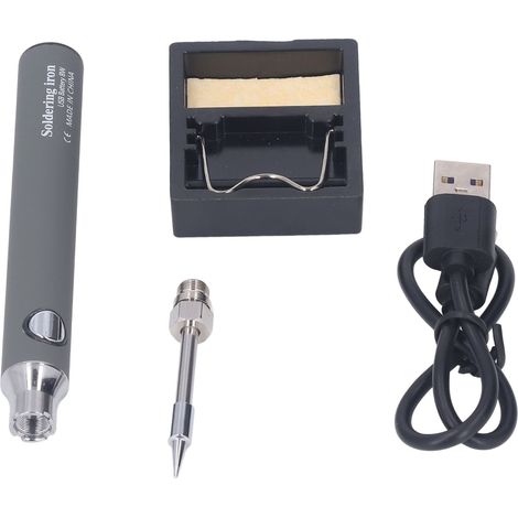 Fer à souder USB sans fil portable électrique 3 vitesses avec voyant lumineux gris (1/5)
