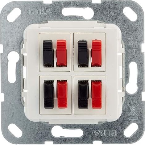 Gira Raccord de haut-parleur 4f insert Blanc pur [569403], 5694 03