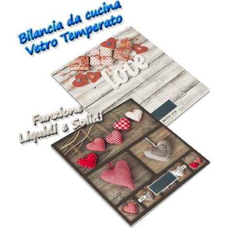 Bilancia da cucina digitale in vetro temperato shabby 2 Decori (1/2)