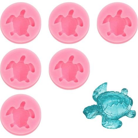 Moules tortues marines, lot de 6, moules 3D en silicone souple pour animaux, petits moules en résine, moules pour la fabrication de tortues, moules à fondant et à chocolat pour la fabrication de bonbo (1/4)