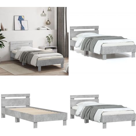 Giroletto Testiera Grigio Cemento 75x190 cm Legno Multistrato - Testiera letto - Letto con testiera