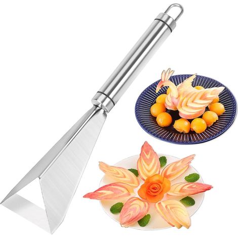 couteau Dcouper Les Fruits, Outil Dcouper, Forme Triangulaire Outil De Sculpture, Multifonctionnel Acier Inoxydable Pour La Maison Et De Cuisine (1/5)