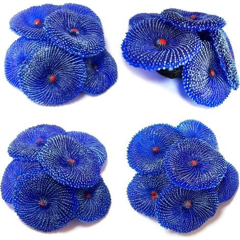Corail Artificiel, 4 pièce, Faux Corail, Décorations pour Aquarium, Coraux pour Aquarium pour Decoration Aquarium (Bleu Corail) (1/4)