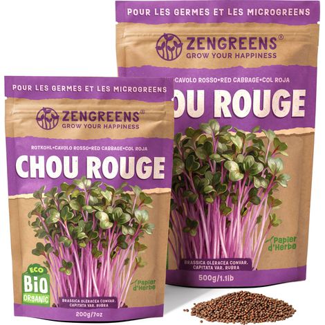 Graines à germer bio Chou Rouge 200 g pousses et micro-pousses (1/5)