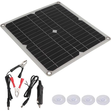 Kit de panneau solaire monocristallin avec chargeur et double sortie USB + CC de 15 W pour la charge en extérieur (1/5)
