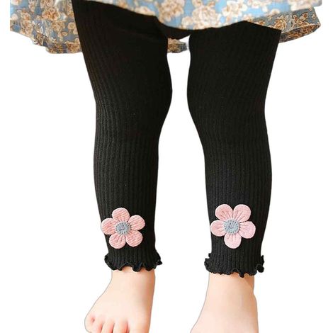 Leggings Enfant - Noir - Élastiques Doux Respirants - Pour Filles 2-3 Ans - Usage Quotidien Printemps Automne - 1 Pièce (1/5)